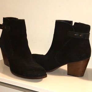 Sam Edelman Distressed Black Suede booties